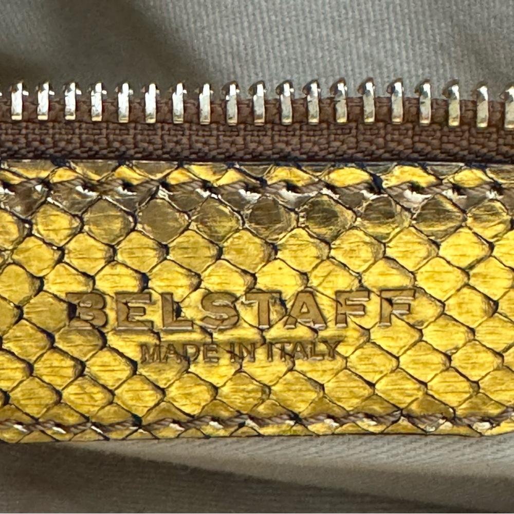 Belstaff Nottingham 41 Gold Snake Skin Bag - Picture 8 of 10